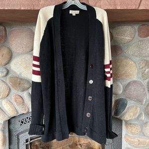Large varsity style cardigan. Very warm and comfortable